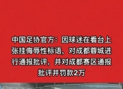 开云体育网站-成都球迷把事闹大了，河南队发文声讨，成都蓉城表态，必须严惩！的简单介绍
